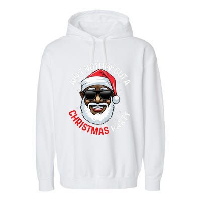 African American Santa Claus Christmas Pajama Garment-Dyed Fleece Hoodie