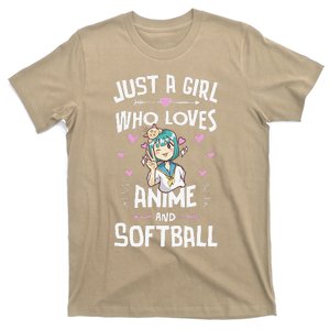 Anime And Softball For Daughter And Girls T-Shirt