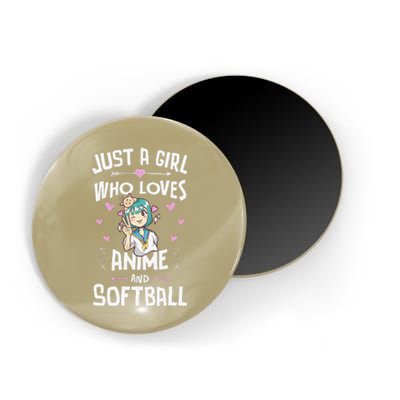 Anime And Softball For Daughter And Girls Magnet