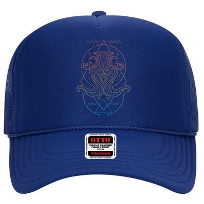 Aquarius Astrological Spiritual Zodiac Sign Cool Gift High Crown Mesh Back Trucker Hat