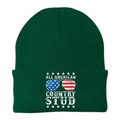 All American Stud Country 4th Of July USA Flag Gift Knit Cap Winter Beanie