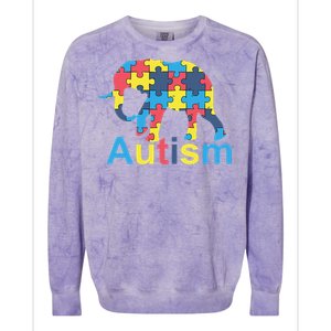 Autism Awareness Tees Elephant Puzzle Colorblast Crewneck Sweatshirt