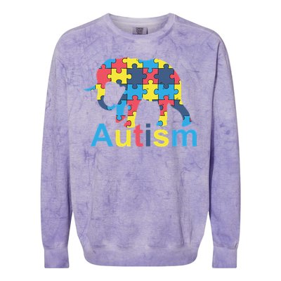 Autism Awareness Tees Elephant Puzzle Colorblast Crewneck Sweatshirt