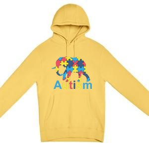 Autism Awareness Tees Elephant Puzzle Premium Pullover Hoodie