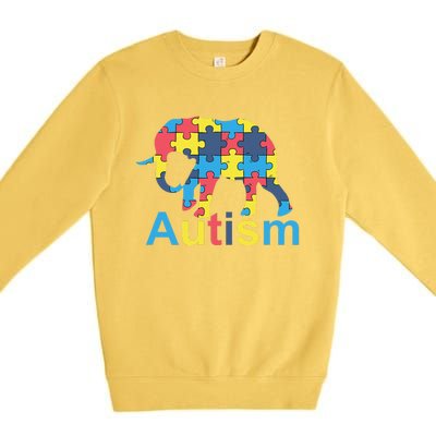 Autism Awareness Tees Elephant Puzzle Premium Crewneck Sweatshirt