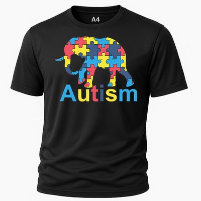 Autism Awareness Tees Elephant Puzzle Cooling Performance Crew T-Shirt