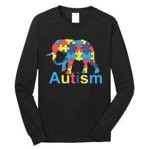 Autism Awareness Tees Elephant Puzzle Long Sleeve Shirt