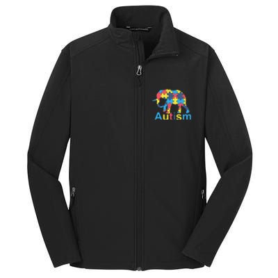 Autism Awareness Tees Elephant Puzzle Core Soft Shell Jacket