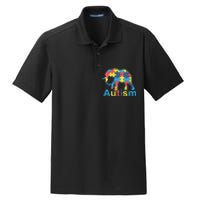 Autism Awareness Tees Elephant Puzzle Dry Zone Grid Polo