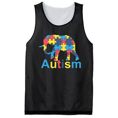 Autism Awareness Tees Elephant Puzzle Mesh Reversible Basketball Jersey Tank