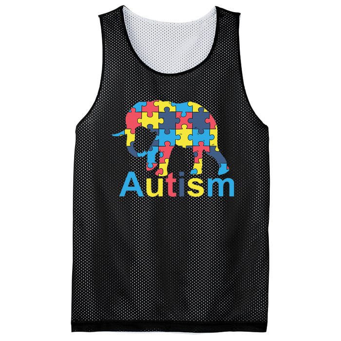 Autism Awareness Tees Elephant Puzzle Mesh Reversible Basketball Jersey Tank