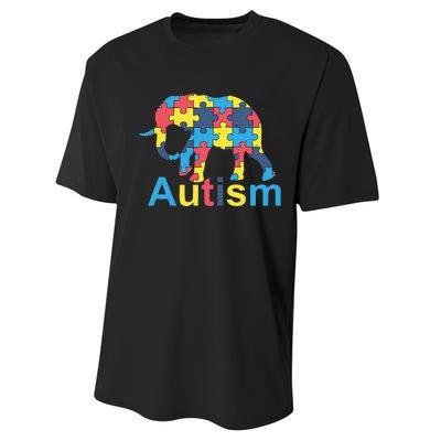 Autism Awareness Tees Elephant Puzzle Performance Sprint T-Shirt