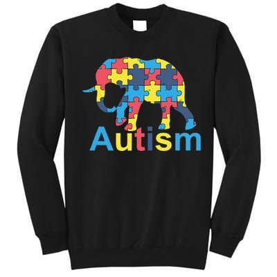 Autism Awareness Tees Elephant Puzzle Tall Sweatshirt