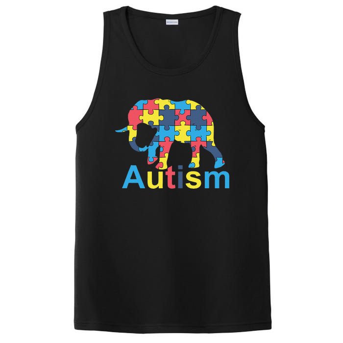 Autism Awareness Tees Elephant Puzzle PosiCharge Competitor Tank