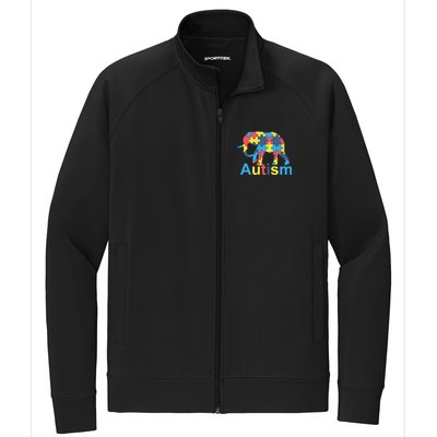 Autism Awareness Tees Elephant Puzzle Stretch Full-Zip Cadet Jacket