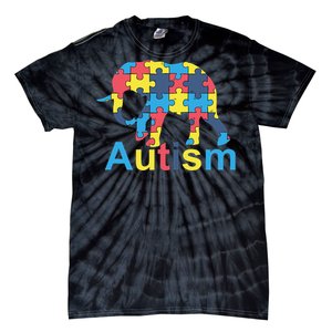 Autism Awareness Tees Elephant Puzzle Tie-Dye T-Shirt