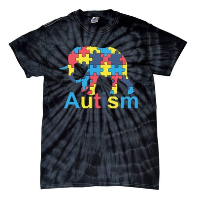 Autism Awareness Tees Elephant Puzzle Tie-Dye T-Shirt