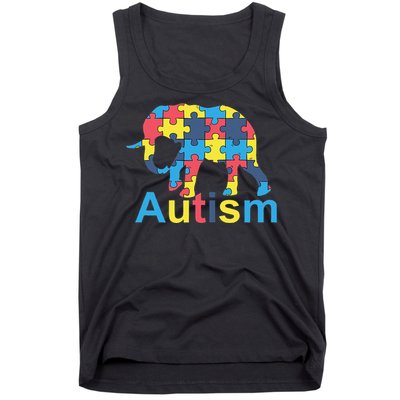 Autism Awareness Tees Elephant Puzzle Tank Top