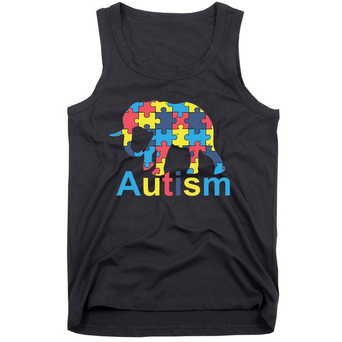 Autism Awareness Tees Elephant Puzzle Tank Top