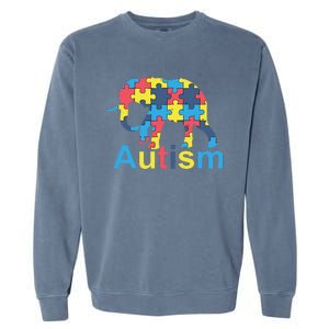 Autism Awareness Tees Elephant Puzzle Garment-Dyed Sweatshirt