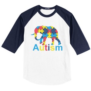 Autism Awareness Tees Elephant Puzzle Baseball Sleeve Shirt