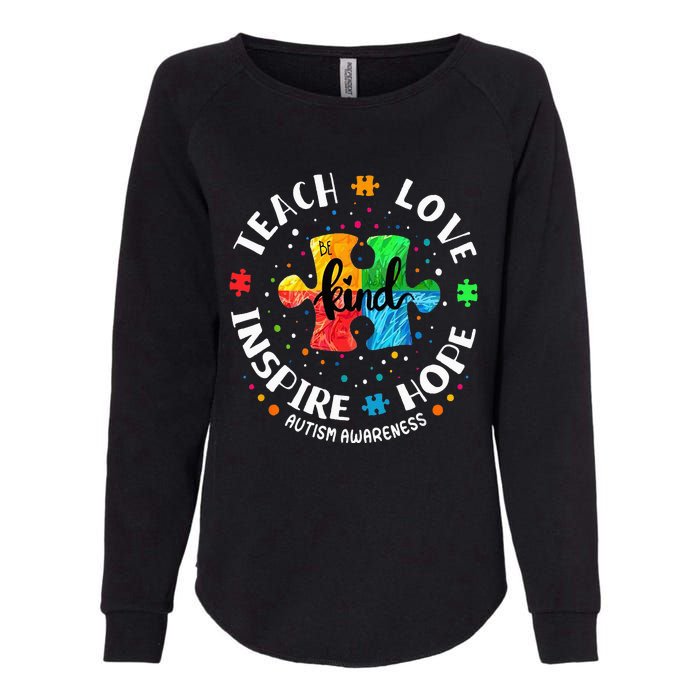 Autism Awareness Teacher Teach Hope Love Inspire Womens California Wash Sweatshirt