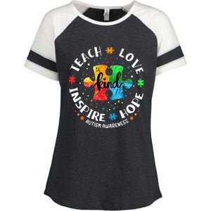 Autism Awareness Teacher Teach Hope Love Inspire Enza Ladies Jersey Colorblock Tee