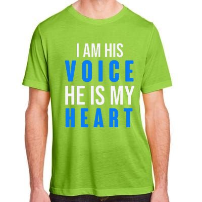 Autism Awareness Tees I Am His Voice He Is My Heart Adult ChromaSoft Performance T-Shirt