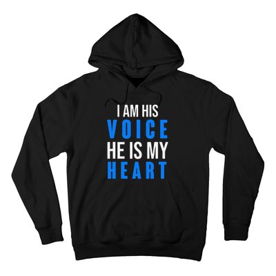 Autism Awareness Tees I Am His Voice He Is My Heart Hoodie