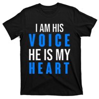 Autism Awareness Tees I Am His Voice He Is My Heart T-Shirt