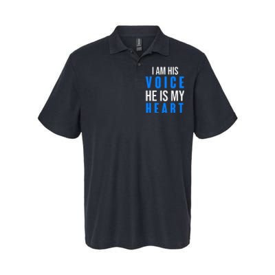 Autism Awareness Tees I Am His Voice He Is My Heart Softstyle Adult Sport Polo