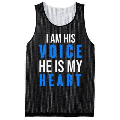 Autism Awareness Tees I Am His Voice He Is My Heart Mesh Reversible Basketball Jersey Tank