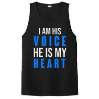 Autism Awareness Tees I Am His Voice He Is My Heart PosiCharge Competitor Tank