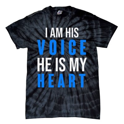 Autism Awareness Tees I Am His Voice He Is My Heart Tie-Dye T-Shirt