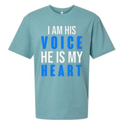 Autism Awareness Tees I Am His Voice He Is My Heart Sueded Cloud Jersey T-Shirt