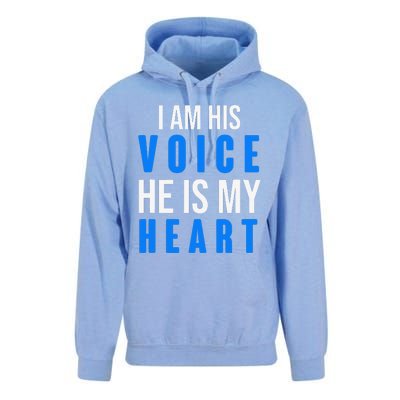 Autism Awareness Tees I Am His Voice He Is My Heart Unisex Surf Hoodie