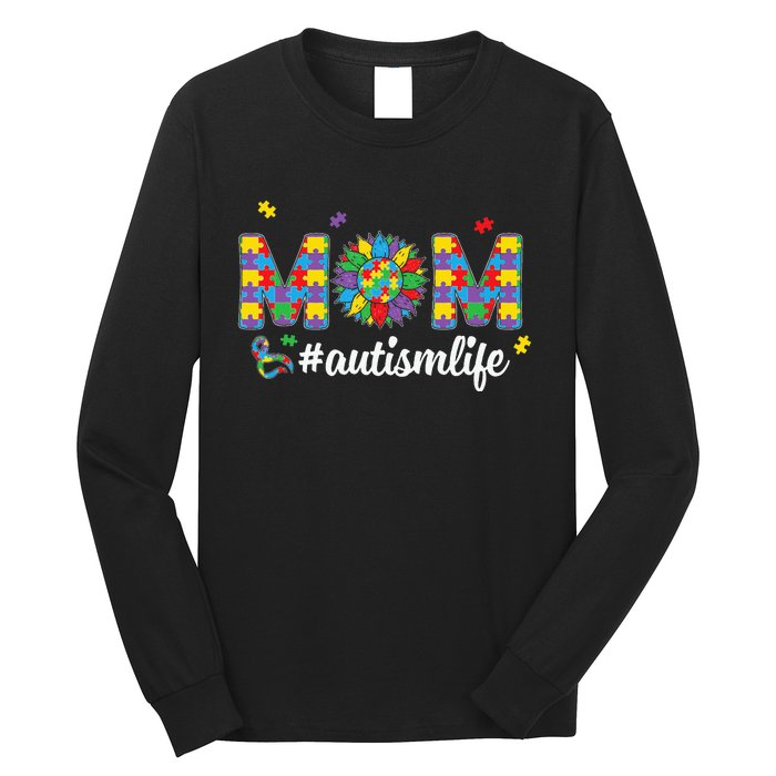 Autism Awareness Tee Mom Life For Autism Mom Long Sleeve Shirt