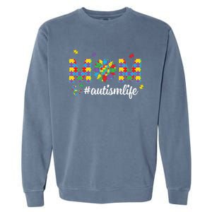 Autism Awareness Tee Mom Life For Autism Mom Garment-Dyed Sweatshirt