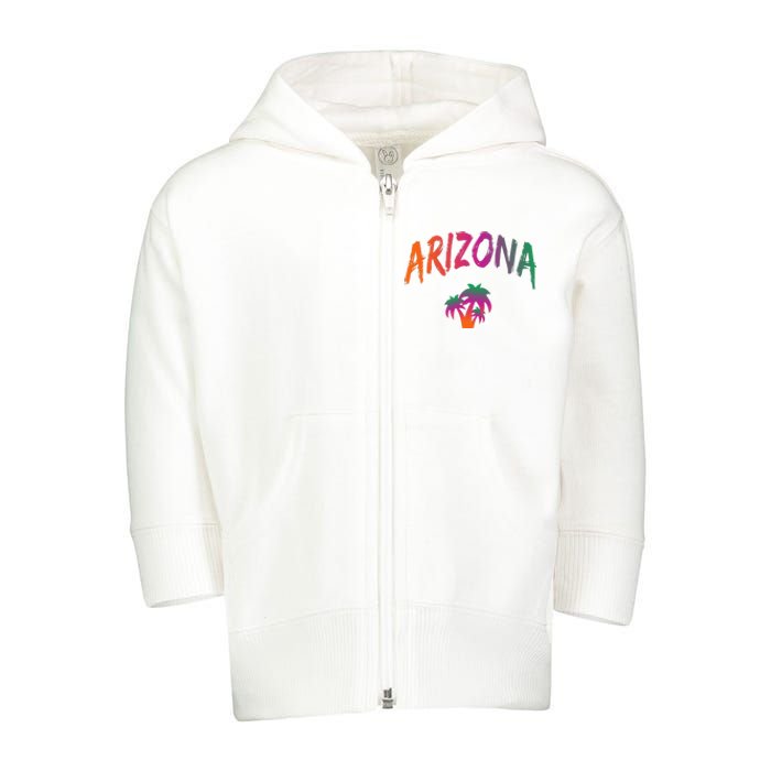 Arizona AZ Text Print Classic Toddler Zip Fleece Hoodie