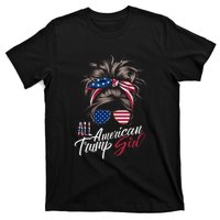 All American Trump Girl Messy Bun Trump Women Supporter 2024 T-Shirt