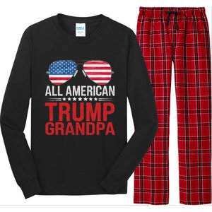 All American Trump Grandpa Flag Sunglasses Long Sleeve Pajama Set