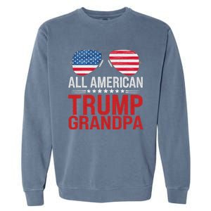 All American Trump Grandpa Flag Sunglasses Garment-Dyed Sweatshirt