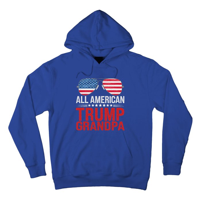 All American Trump Grandpa Flag Sunglasses Hoodie