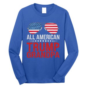 All American Trump Grandpa Flag Sunglasses Long Sleeve Shirt