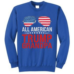 All American Trump Grandpa Flag Sunglasses Sweatshirt