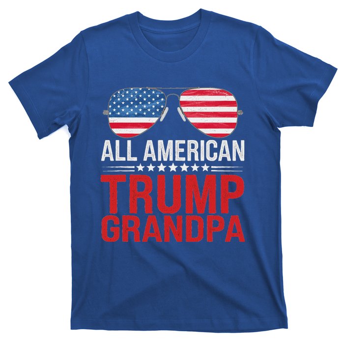 All American Trump Grandpa Flag Sunglasses T-Shirt