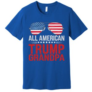 All American Trump Grandpa Flag Sunglasses Premium T-Shirt