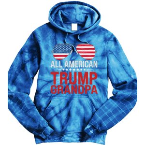 All American Trump Grandpa Flag Sunglasses Tie Dye Hoodie