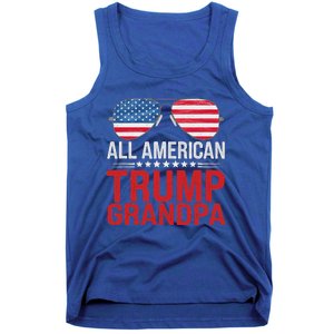 All American Trump Grandpa Flag Sunglasses Tank Top