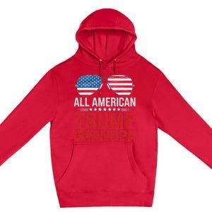 All American Trump Grandpa Flag Sunglasses Premium Pullover Hoodie